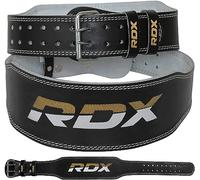 RDX WBS-4RB-M - Cinturón de entrenamiento acolchado, piel de vaca de gamuza auténtica y costuras con revestimiento de acero, color negro, M