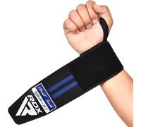 RDX WR11 - Muñequeras para Gimnasio, algodón Resistente, diseño Extra Ancho, Cierre rápido Ajustable, 25% de Elasticidad, Talla única, Aprobado por USPA e IPL, (Azul)