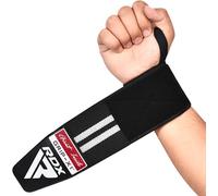 RDX WR11 - Muñequeras para gimnasio, algodón resistente, diseño extra ancho, cierre rápido ajustable, 25% de elasticidad, talla única, aprobado por USPA e IPL, varios colores (blanco)