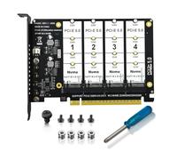 Rdxanc Adaptador de expansión NVME PCIe 5.0 de 4 puertos con fácil instalación Plug & Play, unidad de velocidad rápida