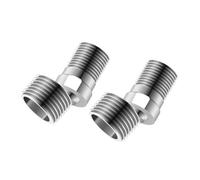 Rdxanc Adaptador de grifo de ducha de acero inoxidable ajustable de 360 grados, base curvada en ángulo extendido, junta de esquina