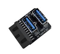 Rdxanc Adaptador flexible USB 3.0 de orientación A B para 19 pines a dos puertos hembra estándar que soporta velocidades de datos rápidas, USB de velocidad rápida