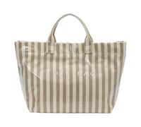 Rdxanc Bolsa de compras con diseño de bloques de color moderno, bolsa transparente con asa superior que ofrece detalles de rayas para uso diario y portátil, Khaki