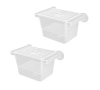 Rdxanc Caja de cría transparente para acuario, 2 unidades, con 2 divisores, ventosas, para protección y aislamiento de peces, camarones