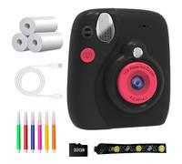 Rdxanc Cámara de impresión instantánea para niños con bolígrafo para colorear de tarjeta de 32 GB, diseño retro 1080P para edades de 3 a 12 años, durabilidad y materiales seguros