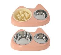 Rdxanc Cuenco inclinado para gatos con doble tazón, cuenco de alimentación lenta, antideslizante, para mascotas, contenedor de alimentos, gatos y perros, 2 unidades