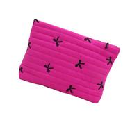 Rdxanc Elegantes organizadores de maquillaje con lazo, práctico soporte de maquillaje con lazo, bolsas de almacenamiento para viajeros y amantes de la belleza, rosa roja, as the picture shows