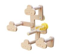 Rdxanc Gimnasio de juego de madera con perchas de cuerda de algodón para escalar, volar, diversión y estabilidad base de interacción social, perchas de algodón