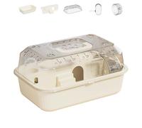 Rdxanc Jaula portátil para hámster de doble nivel, con transporte manual transparente para una fácil limpieza, jaula portátil para hámster