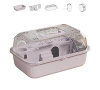 Rdxanc Jaula portátil para hámster de doble nivel, con transporte manual transparente para una fácil limpieza, jaula portátil para hámster