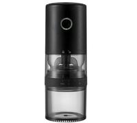 Rdxanc Molinillo de frijoles eléctrico compacto con 38 ajustes ajustables, embudo transparente y parada automática para controles precisos y molinillo de viaje