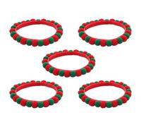 Rdxanc Paquete de 5 collares para mascotas con pompones coloridos, collar ajustable para gatos, collar para perro, para festivales, fiestas de cumpleaños