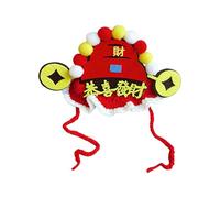 Rdxanc Sombrero simbólico de Dios de la riqueza para perros, gatos, año nuevo chino, gorro para mascotas con cuerda ajustable para festivales, reuniones, eventos, festivales, mascotas