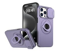 Rdyi6ba8 Funda Anillo Giratorio Magnético Soporte para iPhone 15 Pro MAX,Protección de la cámara,360° Ring Soporte de Funda Protección para iPhone 15 Pro MAX,Morado