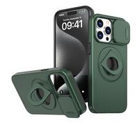Rdyi6ba8 Funda Anillo Giratorio Magnético Soporte para iPhone 15 Pro MAX,Protección de la cámara,360° Ring Soporte de Funda Protección para iPhone 15 Pro MAX,Verde
