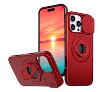 Rdyi6ba8 Funda Anillo Giratorio Magnético Soporte para iPhone 16 Pro MAX,Protección de la cámara,360° Ring Soporte de Funda Protección para iPhone 16 Pro MAX,Rojo