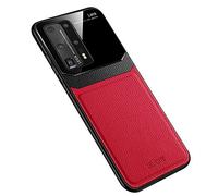 Rdyi6ba8 Funda Compatible con Huawei P40 Pro Plus, Carcasa Ultra Delgado De Piel PU y Silicona Suave TPU Cover Case Carcasa para Huawei P40 Pro+ (Huawei P40 Pro Plus, Rojo)