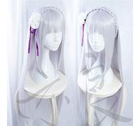 Re: cero/re: cero vida en un mundo diferente del cero femenino Emilia/Satella Long Sliver Recta Wig + Accessory Halloween