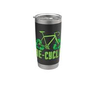 Re-Cycle ama el reciclaje del día de la basura de la conciencia ambiental Vaso térmico de acero inoxidable de doble pared