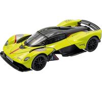 RE-EL TOYS | Aston Martin Valkyrie 1:32 con licencia oficial, portero y baúl que se abren, mecanismo de retrocarga para el movimiento, caja de vitrina (amarillo)