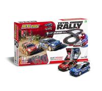 RE-EL TOYS Total Racing Rally, Pista Eléctrica 3 en 1, 2 Coche Rally 1:43 | Pista eléctrica de 3 metros con 2 coches de rally con luces, 3 pistas, turbo y tacómetro