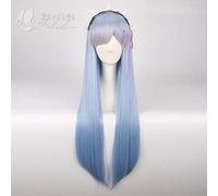 Re: La vida en un mundo diferente de cero Peluca de cosplay Rem Ram Blue Ombre Pelo sintético largo y recto para adultos + Peluca Cap Peluca y sombreros