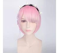 Re:Life In A Different World From Zero Graduated Ram Rem Cosplay Wig For Women Short Straight Pink Blue Anime Wig Ram Wig And Headware