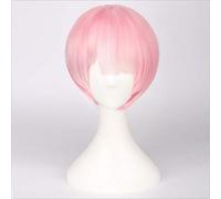 Re: Life In A Different World From Zero Graduated Ram Rem Peluca de Cosplay para Mujer Corta Recta Rosa Azul Anime Peluca Ram