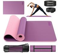 RE:SPORT Esterilla de Yoga, Pilates Antideslizante | Colchoneta de Gimnasia | Alfombrilla de Fitness y Deporte con Correa | 183 x 61 cm x 0,6 cm