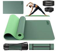 RE:SPORT Esterilla de Yoga, Pilates Antideslizante | Colchoneta de Gimnasia | Alfombrilla de Fitness y Deporte con Correa | 183 x 61 cm x 0,6 cm