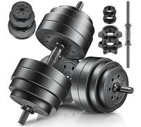 RE:SPORT Juego de 2 Mancuernas ajustables 15/20/30/40 kg con pesas y 4 cierres de estrella | Set de pesas para fitness, musculación, entrenamiento de fuerza y gimnasio en casa