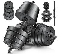 RE:SPORT Juego de 2 mancuernas ajustables de 15/20/30/40 kg, juego de mancuernas con 2 mancuernas, mancuernas con pesas y 4 cierres de estrella, mancuernas de fitness para desarrollo muscular