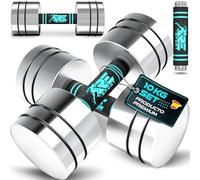 RE:SPORT Juego de 2 mancuernas de acero macizo de 2,5/5/7,5/10 kg, mancuernas con pesas y mango de espuma, mancuernas para fitness, gimnasio en casa, entrenamiento de fuerza y desarrollo muscular