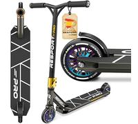 RE:SPORT Patinete de acrobacias Revo Pro para niños y adultos con soporte, patinete profesional de 110 mm, ruedas de poliuretano y barra en Y, patinete de acrobacias, patinete ABEC 9, rodamientos de