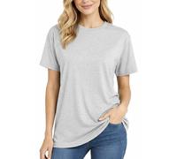 Re Tech UK - Camisetas 100% algodón para mujer del Reino Unido - Cuello redondo suave y cómodo de manga corta - Camisetas para mujer de ajuste holgado - Perfecto para uso diario casual, gris, XL