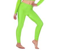 Re Tech UK Leggings elásticos para niña - Largo hasta el Tobillo - Licra Brillante - Colores Fluorescentes - Verde Fluorescente - 5-6 años