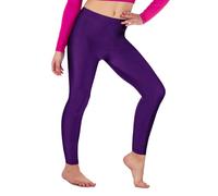 Re Tech UK Leggings elásticos para niña - Largo hasta el Tobillo - Licra Brillante - Colores Fluorescentes - Morado - 5-6 años
