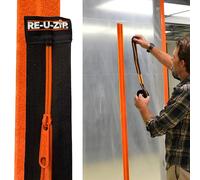 RE-U-ZIP® Cremallera de barrera antipolvo reutilizable de alta resistencia | Kit de inicio | Sistema patentado de velcro | Rentable y fiable | Función de seguridad con cerradura