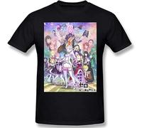 Re Zero Starting Life in Another World - Camiseta de manga corta para hombre, Negro , XL