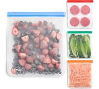 (re)zip Bolsas reutilizables de un galón, sin BPA, a prueba de fugas, 100% seguras para alimentos, PEVA, reutilizables, para almacenamiento de alimentos, preparación de comidas y uso en congelador,