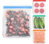 (re)zip Bolsas reutilizables de un galón, sin BPA, a prueba de fugas, 100% seguras para alimentos, PEVA, reutilizables, para almacenamiento de alimentos, preparación de comidas y uso en congelador,