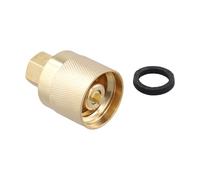RE7141F - Adaptador de conector de carretilla elevadora, accesorio de latón para tanque de combustible con arandela para cilindros de 20 libras, 33 libras, 44 libras, rosca de 1-1/4 a 1/4 pulgadas