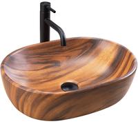 Rea Amelia lavabo 48x34.5 cm oval sobre encimera marrón/beige REA-U5060