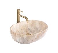 Rea Amelia lavabo 48x34.5 cm rectangular sobre encimera gris/piedra-marrón/beige REA-U3000