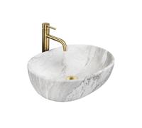 Rea Amelia lavabo 48x34.5 cm rectangular sobre encimera gris/piedra REA-U8489