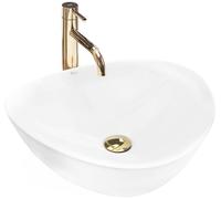 Rea Andrea lavabo 47x43 cm oval sobre encimera blanco REA-U6333