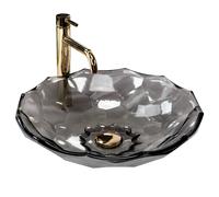Rea Arctic lavabo 45x45 cm circular sobre encimera negro REA-U5068