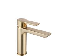 Rea ARGUS BRUSH GOLD GRIFO DE LAVABO ALTO Mezclador de baño de latón Grifo monomando para lavado a mano ajustable en frío y caliente (dorado)