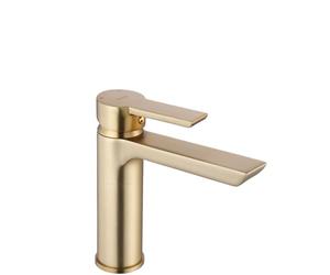 Rea ARGUS BRUSH GOLD GRIFO DE LAVABO ALTO Mezclador de baño de latón Grifo monomando para lavado a mano ajustable en frío y caliente (dorado)