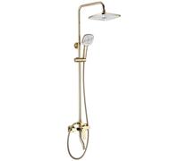 Rea Argus conjunto bañera/ducha a pared con rociador con efecto lluvia oro REA-P7840